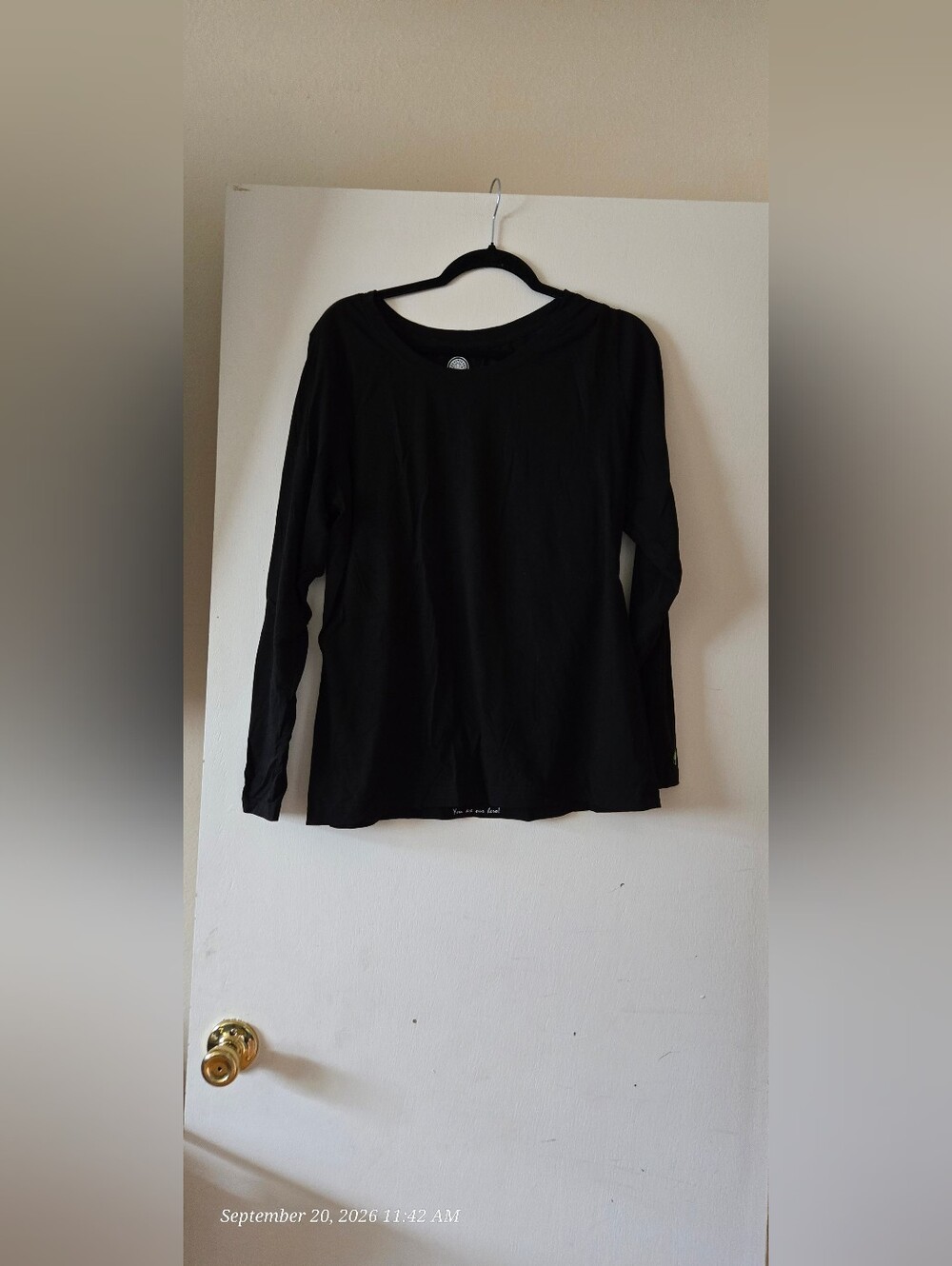 Healing Hands Black Long-Sleeve Melissa Underscrub Crew Neck Top